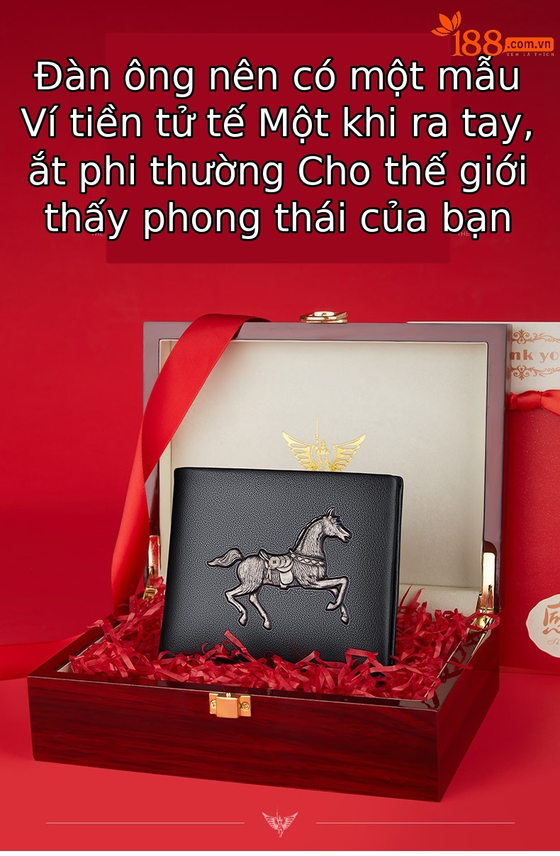 Ví da bò thật nam cao cấp Emperor Paul – ví dài nhiều khe thẻ phong cách doanh nhân chi tiết 2