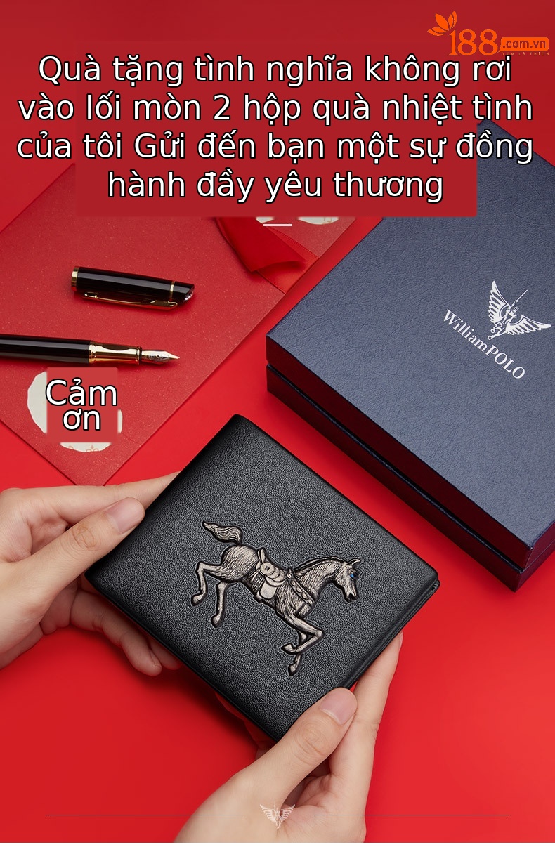Ví da bò thật nam cao cấp Emperor Paul – ví dài nhiều khe thẻ phong cách doanh nhân chi tiết 6