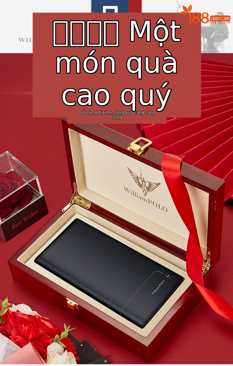 Ví nam da bò ngắn Emperor Paul cao cấp phong cách công sở đa năng chi tiết 1