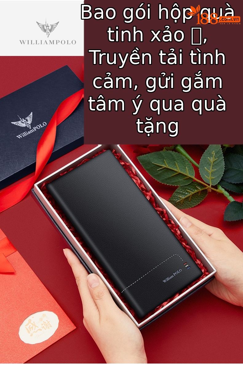 Ví nam da bò ngắn Emperor Paul cao cấp phong cách công sở đa năng chi tiết 11