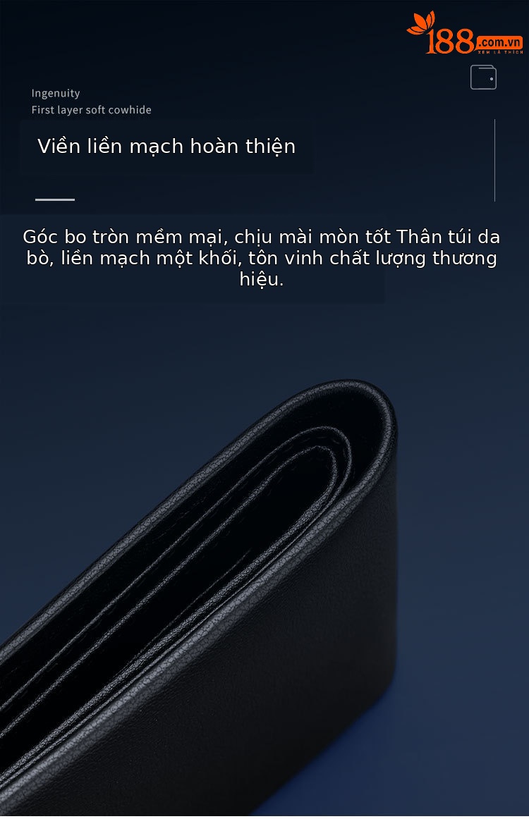 Ví da nam gập mini cao cấp Emperor Paul da bò thật chi tiết 7