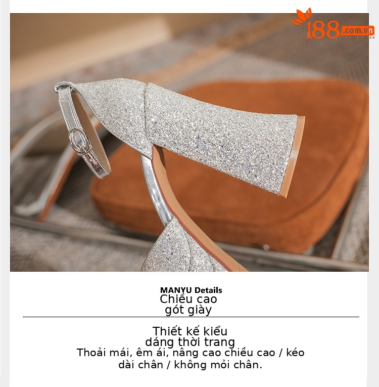 Giày cao gót nữ mũi vuông gót vuông rỗng hai lớp đế chống thấm nước siêu cao gót — Màu vàng chi tiết 6
