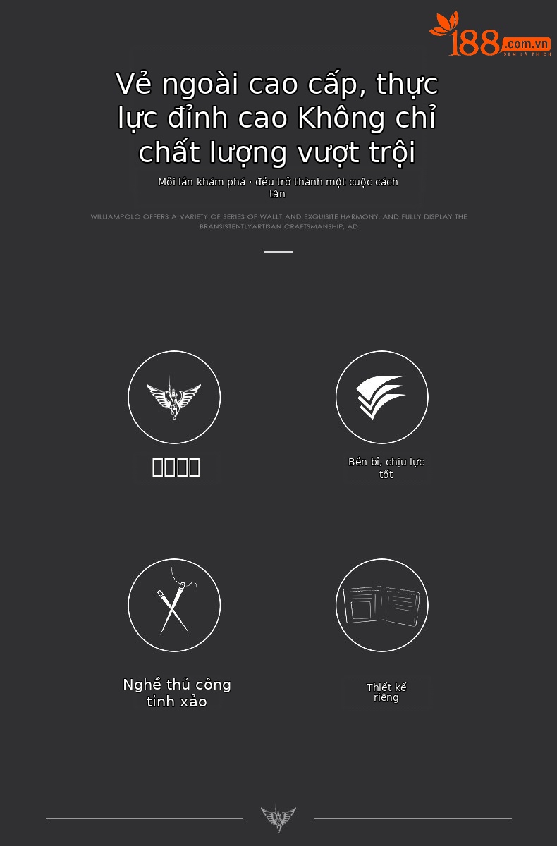 Ví nam gập mini da bò vân cá sấu Emperor Paul cao cấp chi tiết 3