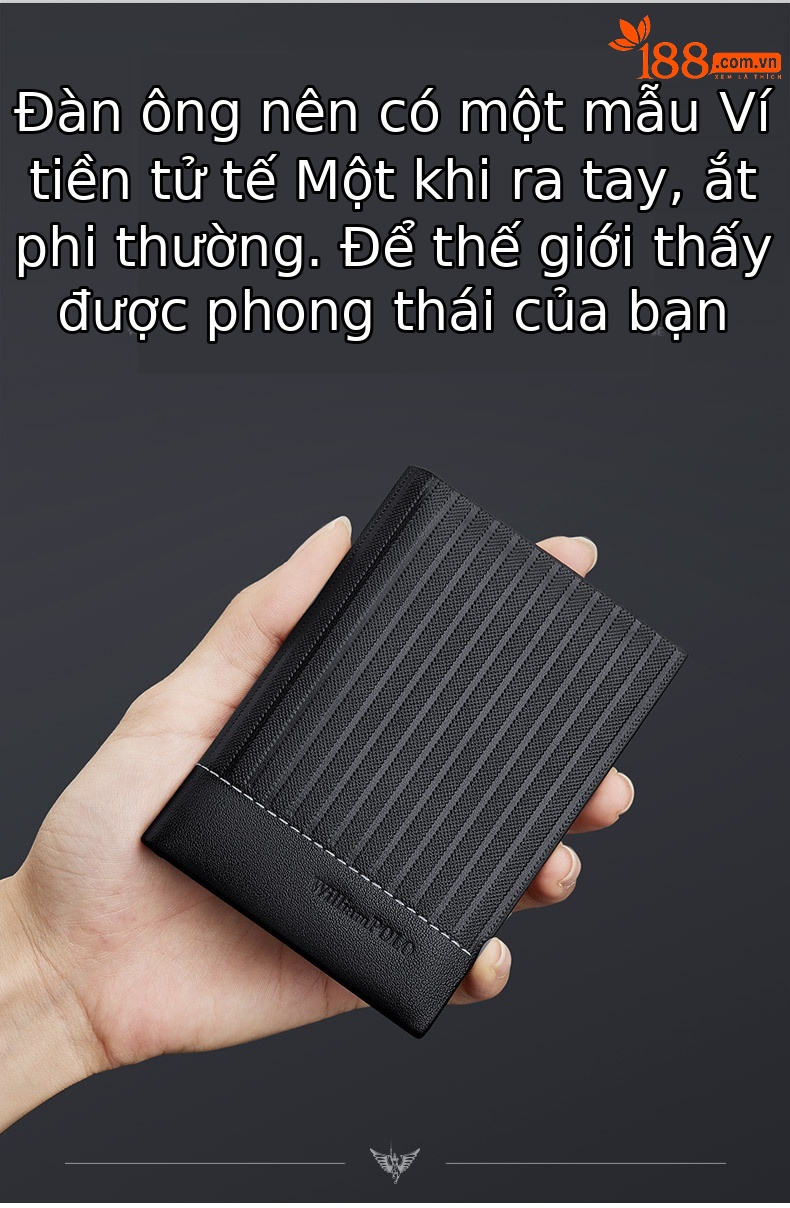 Ví card holder nam da thật Emperor Paul mỏng nhẹ đựng thẻ từ mini chi tiết 2