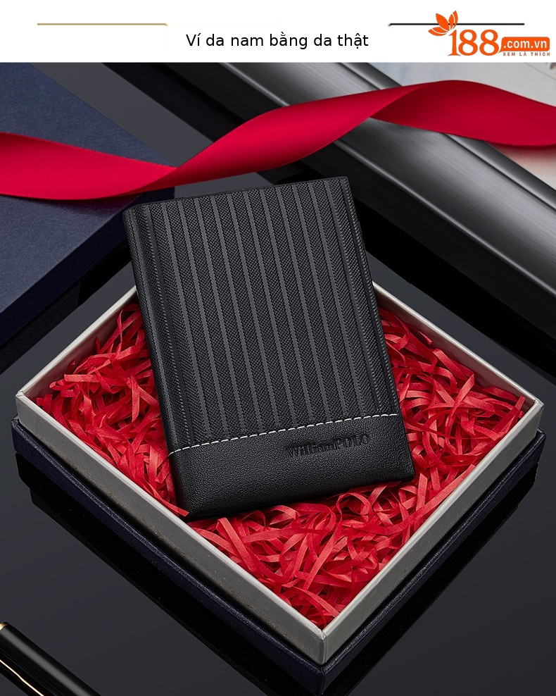 Ví card holder nam da thật Emperor Paul mỏng nhẹ đựng thẻ từ mini chi tiết 11