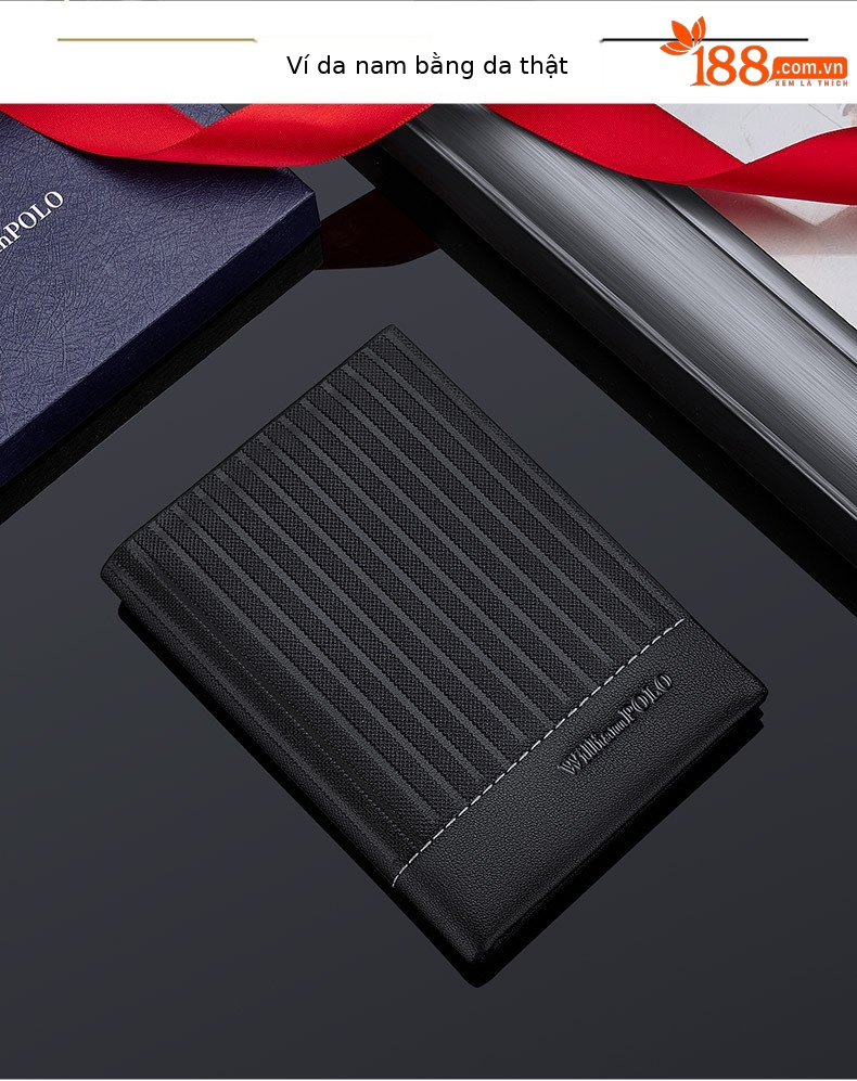 Ví card holder nam da thật Emperor Paul mỏng nhẹ đựng thẻ từ mini chi tiết 12