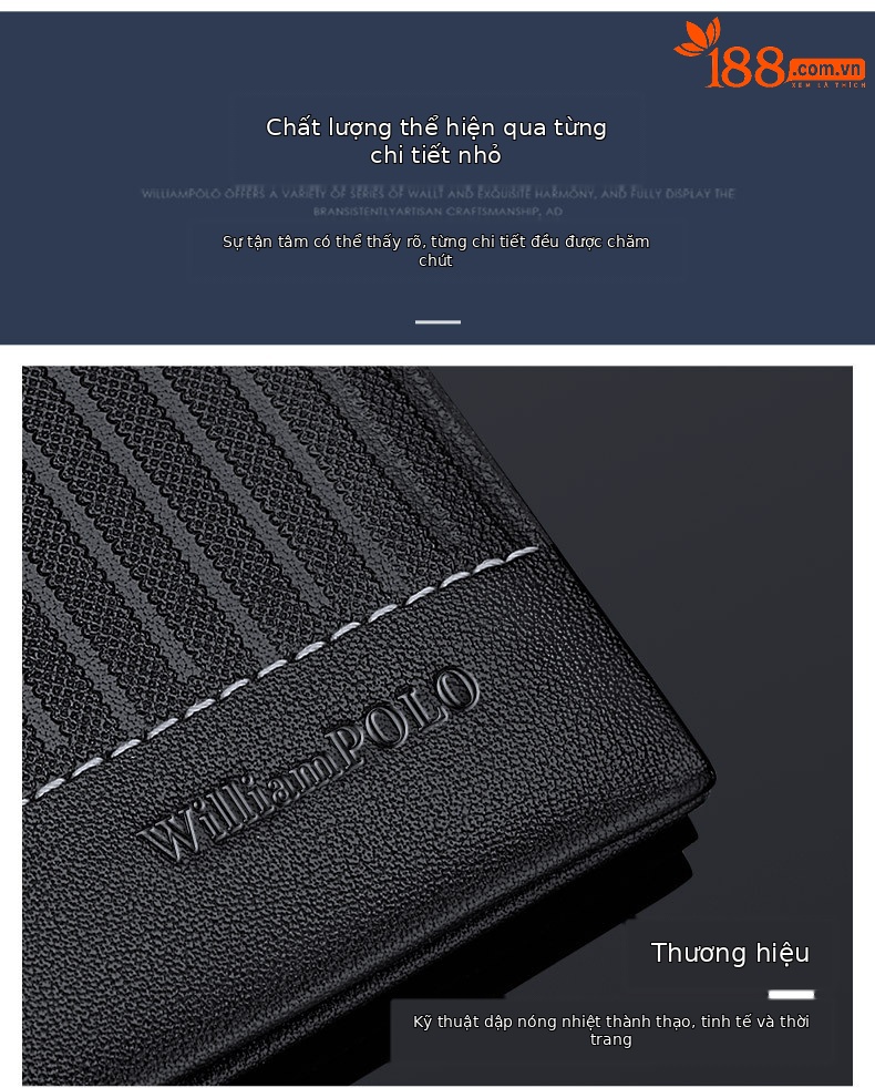 Ví card holder nam da thật Emperor Paul mỏng nhẹ đựng thẻ từ mini chi tiết 13
