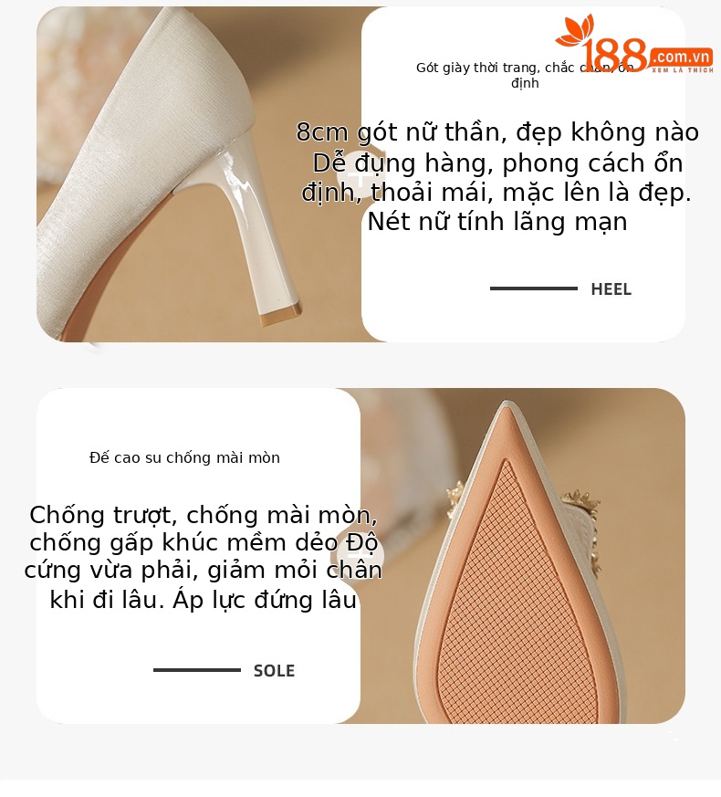 Giày cao gót nữ mũi nhọn gót thô khóa vuông phong cách Pháp — Đỏ rượu chi tiết 2