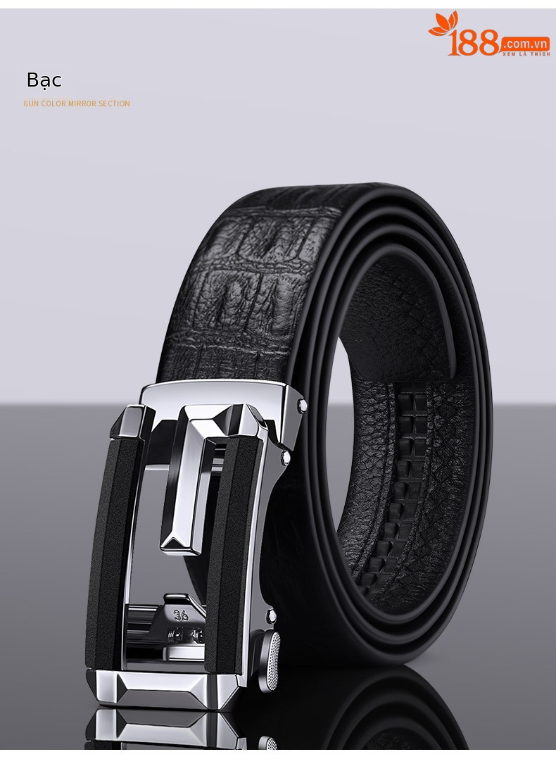 Thắt lưng nam da bò cao cấp Emperor Paul họa tiết cá sấu công sở thời trang — 120cm, 130cm, 110cm, 125cm chi tiết 12