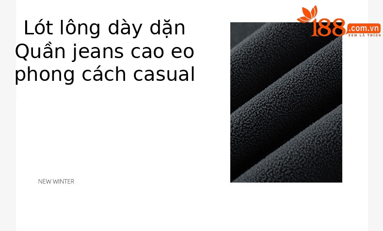 Quần jean nam ống rộng dáng harem nhung dày giữ ấm mùa đông — Màu đen chi tiết 7