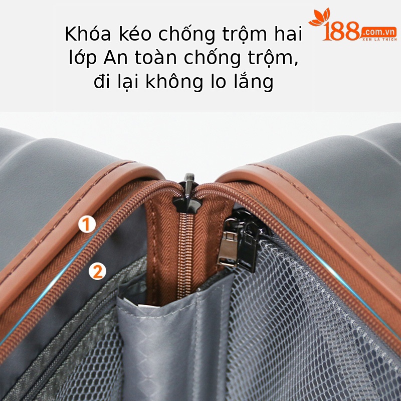 Vali kéo chống cháy nổ 20 inch nhỏ gọn lên máy bay — kẻ sọc trắng, Mỏng mờ màu đen, Xanh lục nhạt nhám mịn, Xám đậm nhám mịn