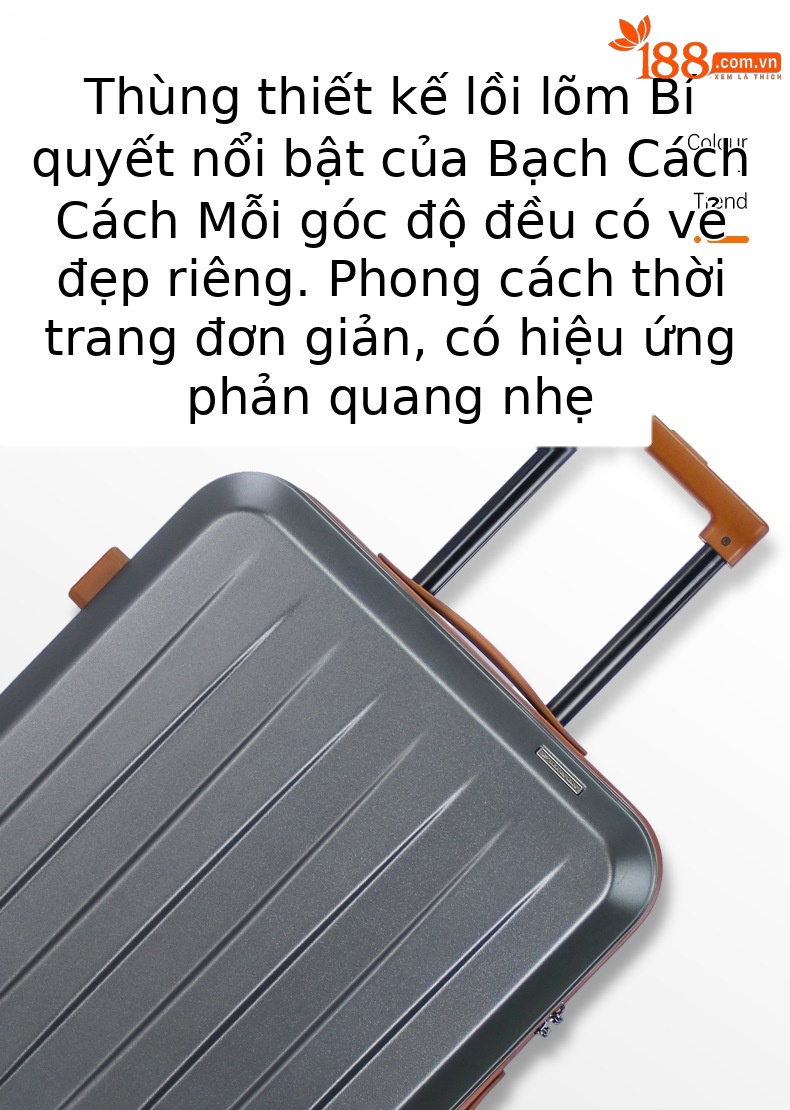 Vali kéo chống cháy nổ 20 inch nhỏ gọn lên máy bay — kẻ sọc trắng, Mỏng mờ màu đen, Xanh lục nhạt nhám mịn, Xám đậm nhám mịn chi tiết 2