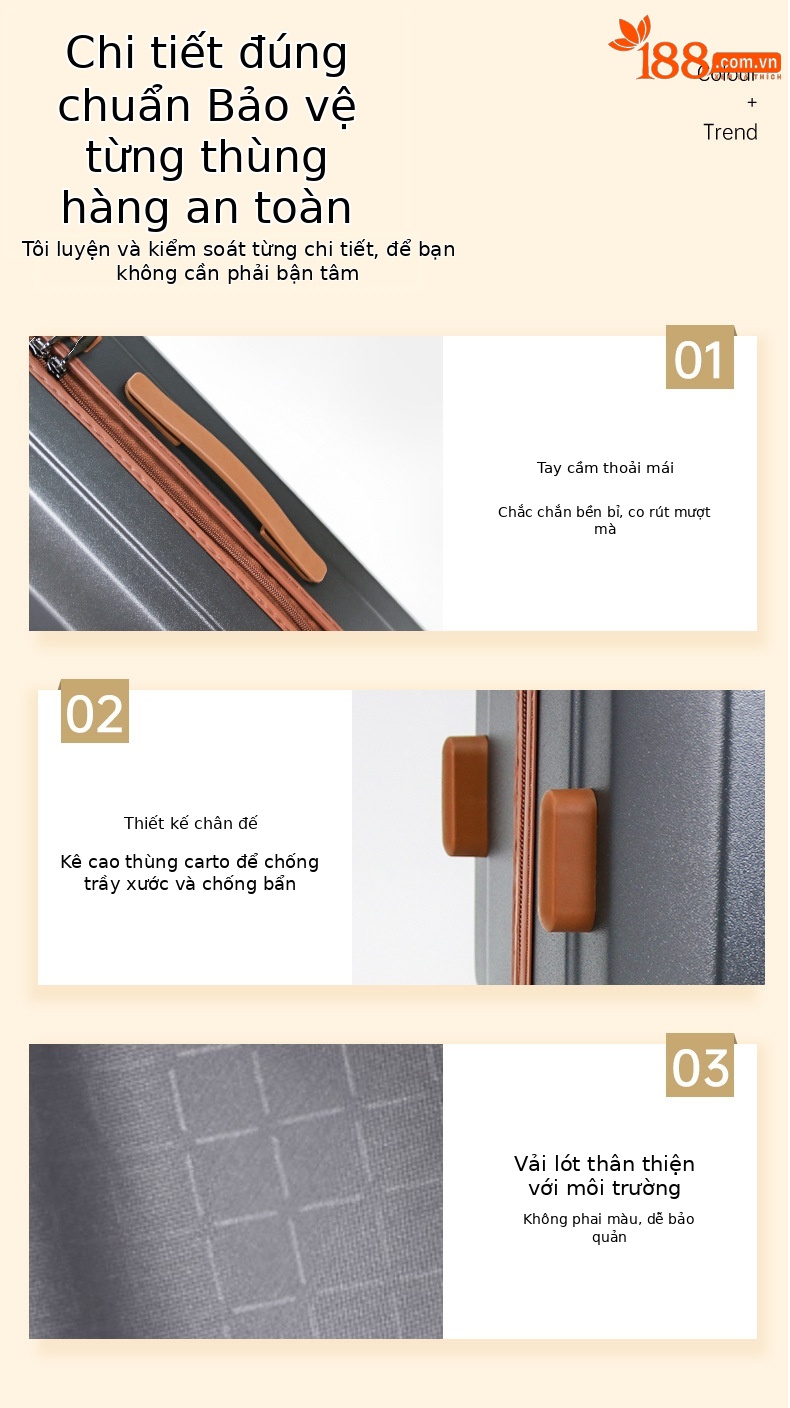 Vali kéo chống cháy nổ 20 inch nhỏ gọn lên máy bay — kẻ sọc trắng, Mỏng mờ màu đen, Xanh lục nhạt nhám mịn, Xám đậm nhám mịn chi tiết 9