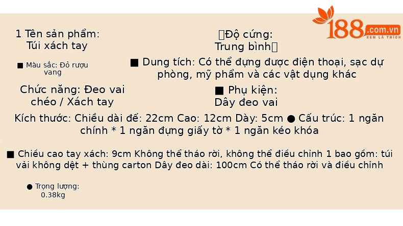 Túi đeo chéo nữ dây xích nhỏ màu đỏ cưới thu đông — Màu đen, Màu cà phê chi tiết 1