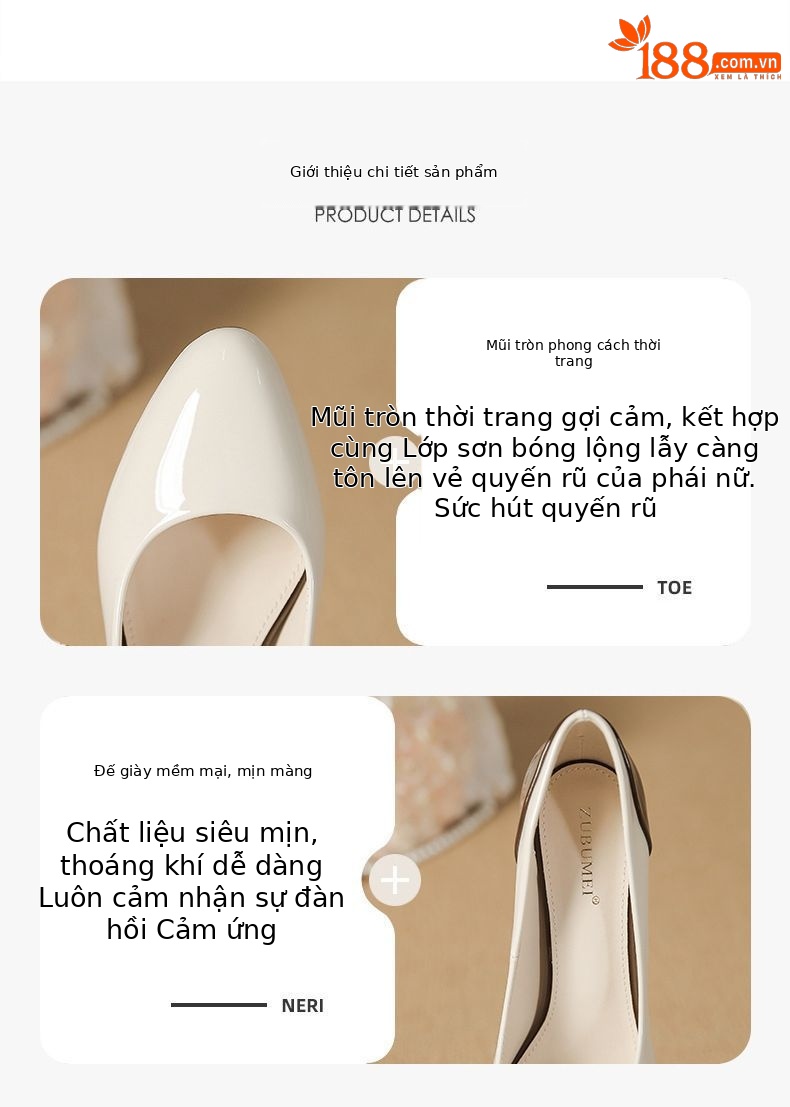Giày cao gót nữ mũi tròn bít gót siêu cao 12 cm — Màu đen-12cm chi tiết 1