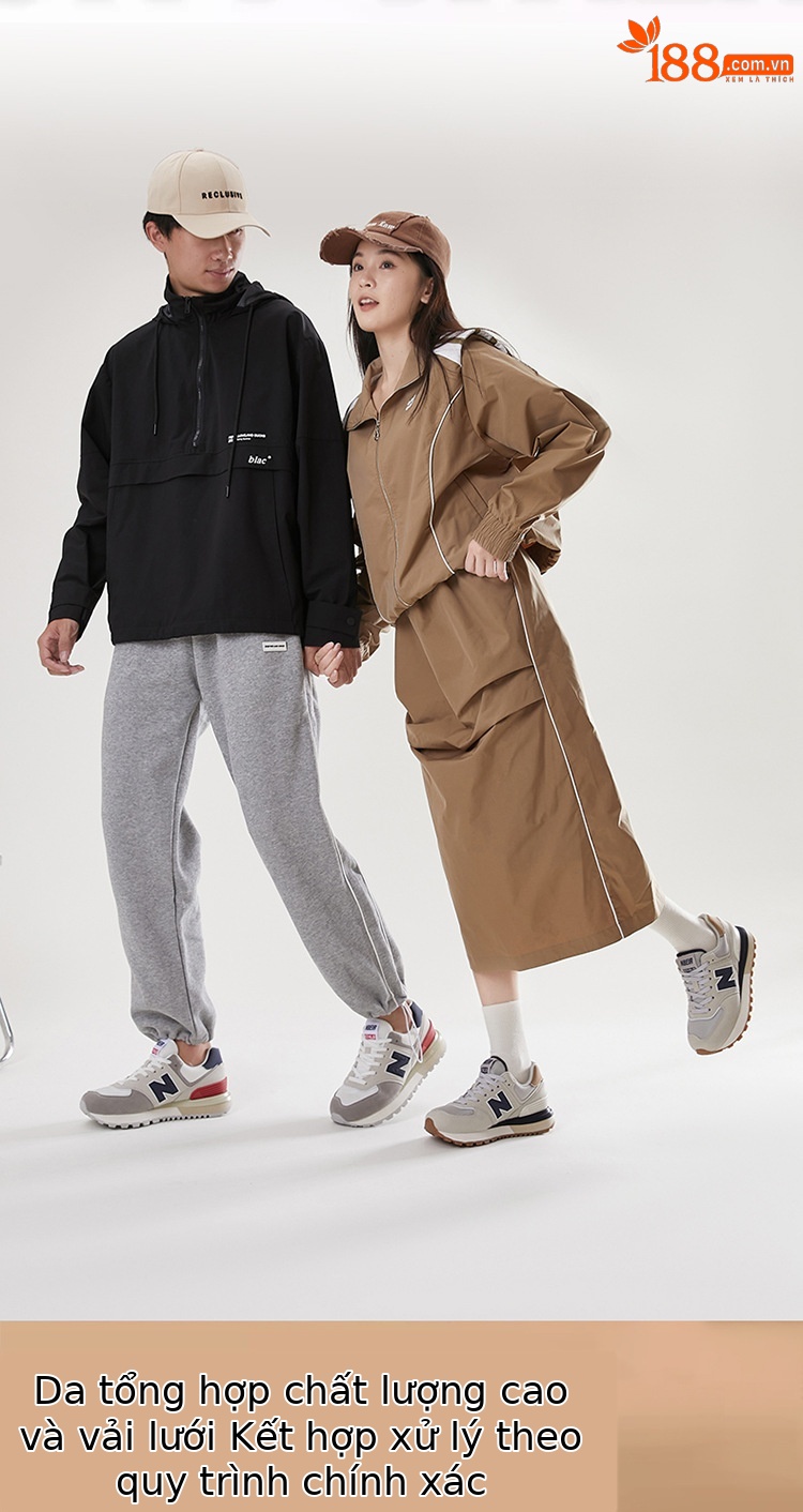 Giày thể thao unisex cổ điển tăng chiều cao đế dày phong cách Balance 574 — màu xanh đậm chi tiết 10