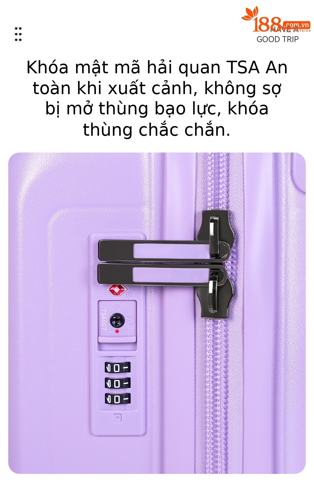 Vali PC thanh giằng rộng 20 inch bánh xe phổ thông im lặng mẫu mới 2025 — màu đen☆, màu xám☆, màu tím☆, màu trắng☆ chi tiết 6