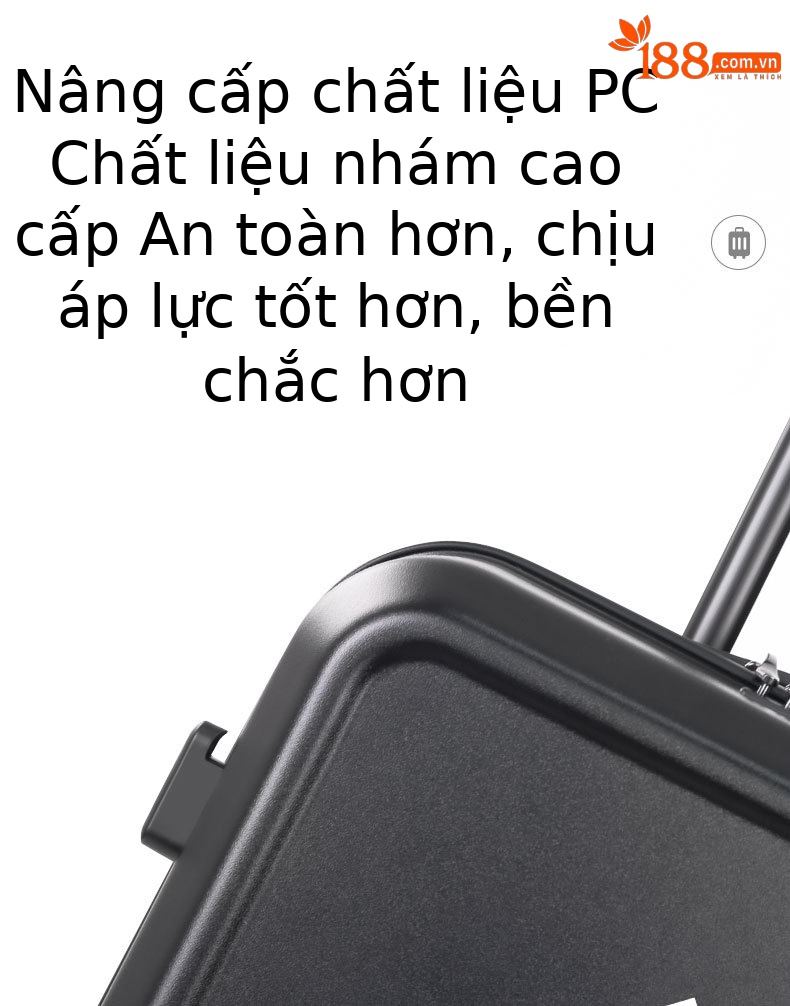 Vali PC đa năng dung tích lớn có khay đựng cốc, phù hợp mang lên máy bay (20 inch) — Hoa anh đào, Màu trắng, Xanh bạc hà, Đạn bạc chi tiết 8