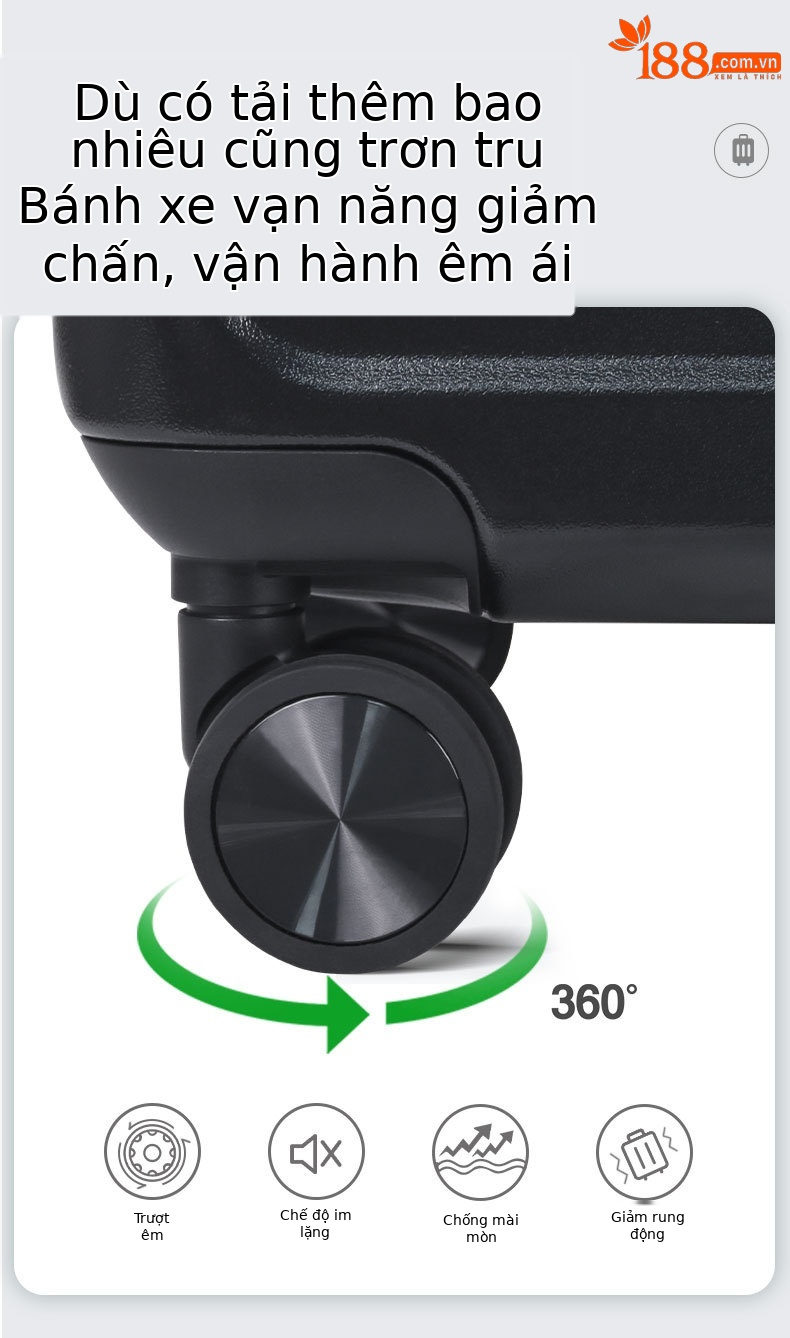Vali PC đa năng dung tích lớn có khay đựng cốc, phù hợp mang lên máy bay (20 inch) — Hoa anh đào, Màu trắng, Xanh bạc hà, Đạn bạc chi tiết 5