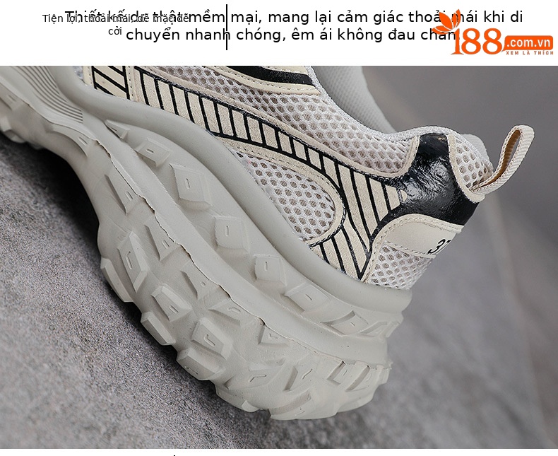 Giày sneaker chunky đế dày lưới thoáng khí xuân hè — Màu sâm panh chi tiết 6