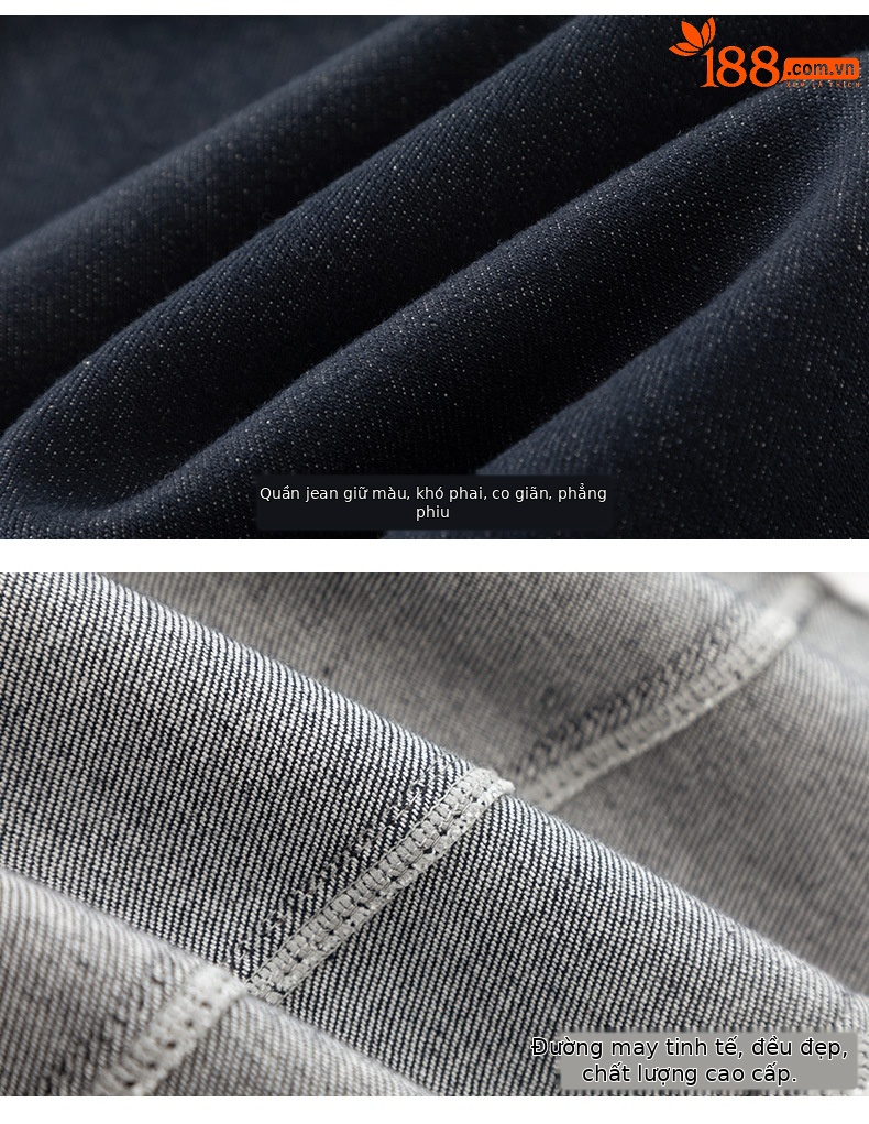 Quần jeans nữ cạp cao ống rộng dáng harem denim — Xanh denim chi tiết 19