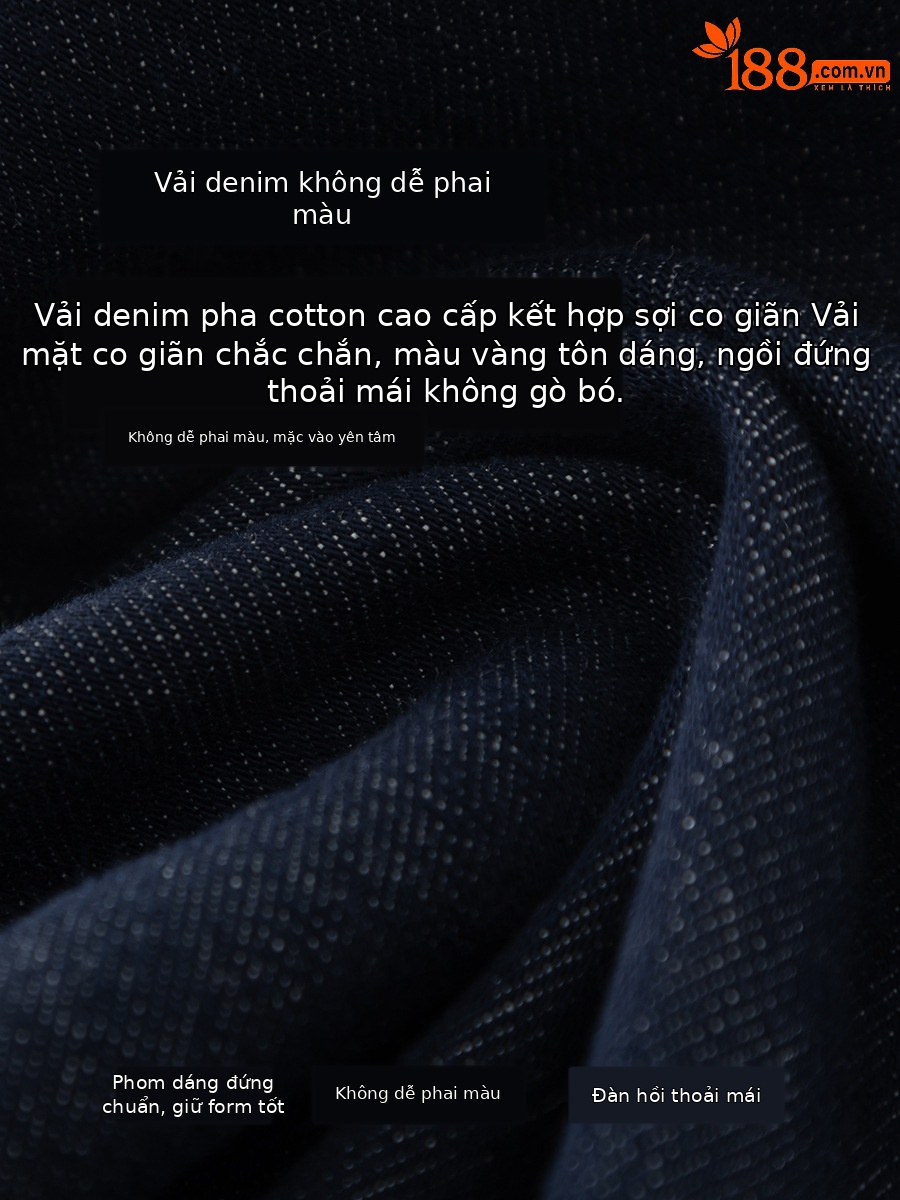 Quần jeans nữ cạp cao ống rộng dáng harem denim — Xanh denim
