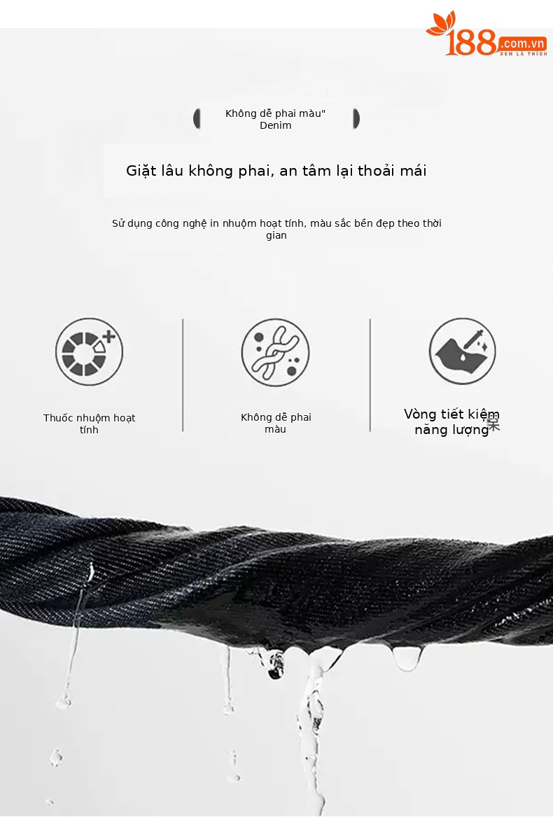Quần jeans nữ cạp cao ống rộng dáng harem denim — Xanh denim chi tiết 7