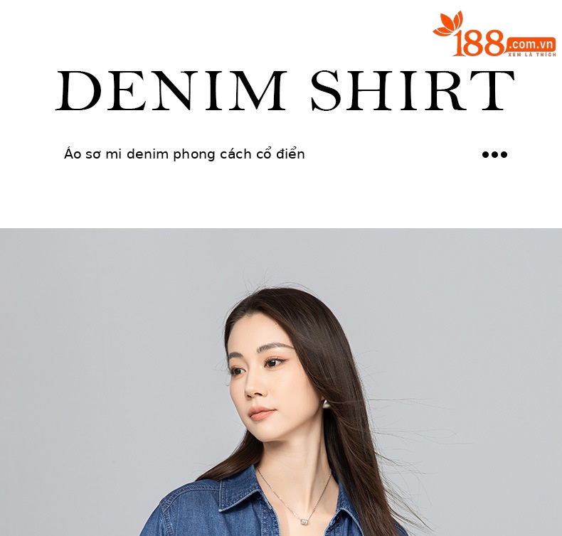 Áo sơ mi denim nữ dài tay phong cách Hàn Quốc, mặc lót hoặc mặc ngoài, tôn dáng gầy — Màu xanh lam chi tiết 1
