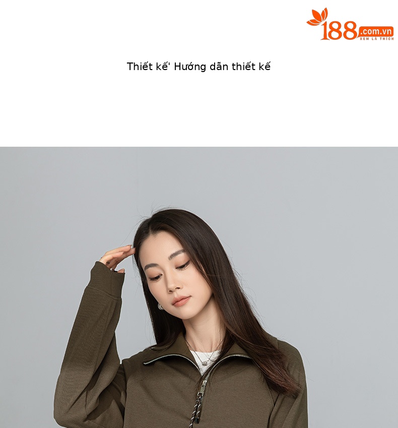 Áo hoodie cổ đứng nửa khóa kéo phong cách lười biếng Xinge — Quần dài màu cà phê 85033 chi tiết 6