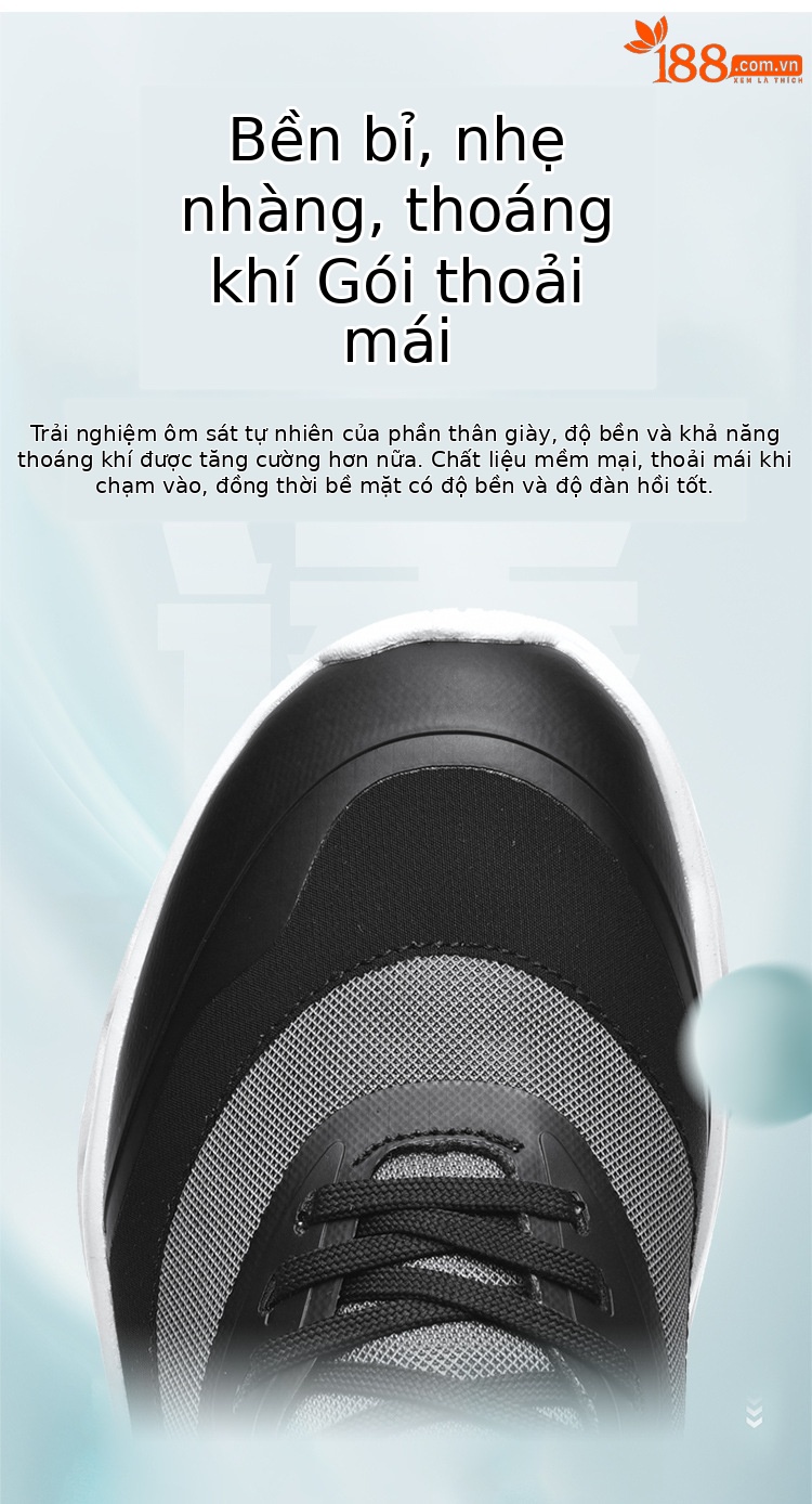 Giày thể thao nam đế mềm thoáng khí, chạy bộ thường ngày nhẹ nhàng — A92 màu xám chi tiết 7