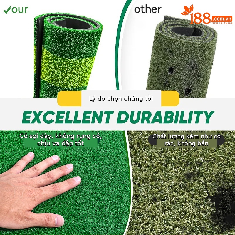 Thảm tập golf hỗ trợ dẫn hướng 1,2x1,5 m trong nhà và ngoài trời — 10mmEVA đáy