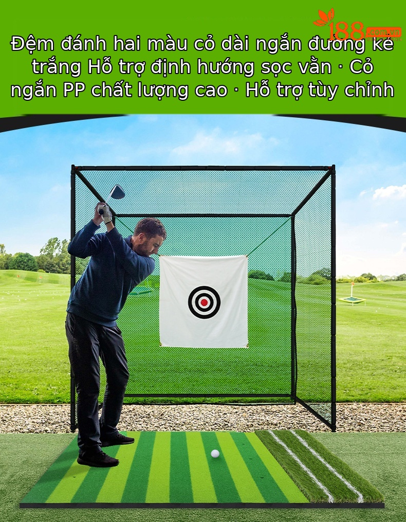 Thảm tập golf hỗ trợ dẫn hướng 1,2x1,5 m trong nhà và ngoài trời — 10mmEVA đáy chi tiết 2