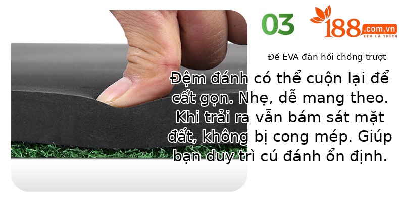 Thảm tập golf hỗ trợ dẫn hướng 1,2x1,5 m trong nhà và ngoài trời — 10mmEVA đáy chi tiết 10