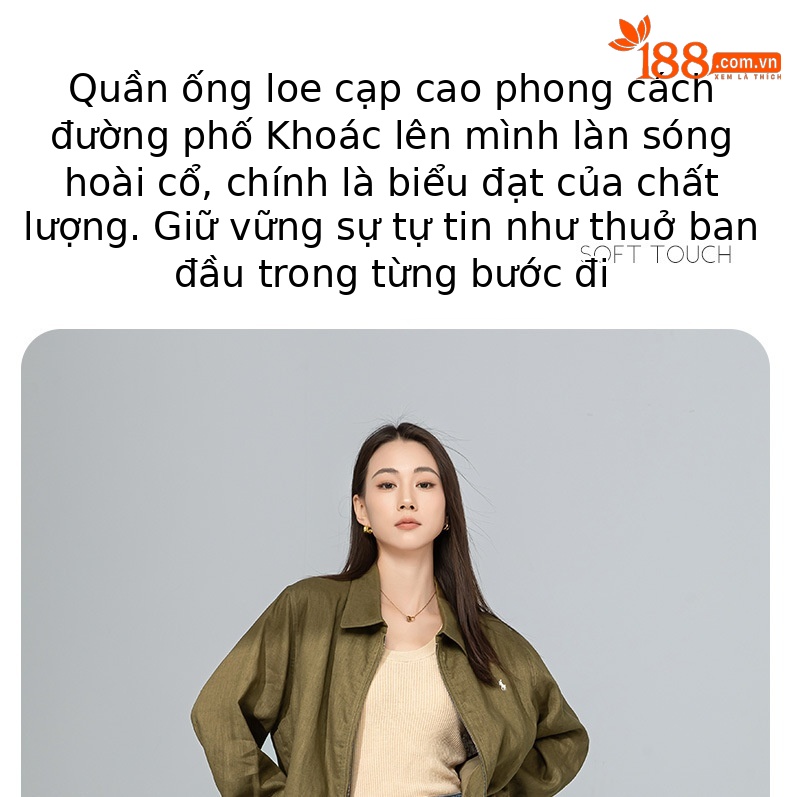 Quần jean ống rộng nữ dáng suông chất Tencel linen dài chấm đất — Màu xanh lam chi tiết 1