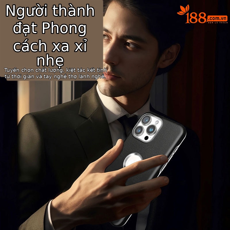 Ốp lưng từ tính da mờ cao cấp cho iPhone 16 Pro Max, chống rơi, phù hợp doanh nhân — Đen quý phái, Xanh lam quý ông, Nâu thanh lịch, Nâu mocha