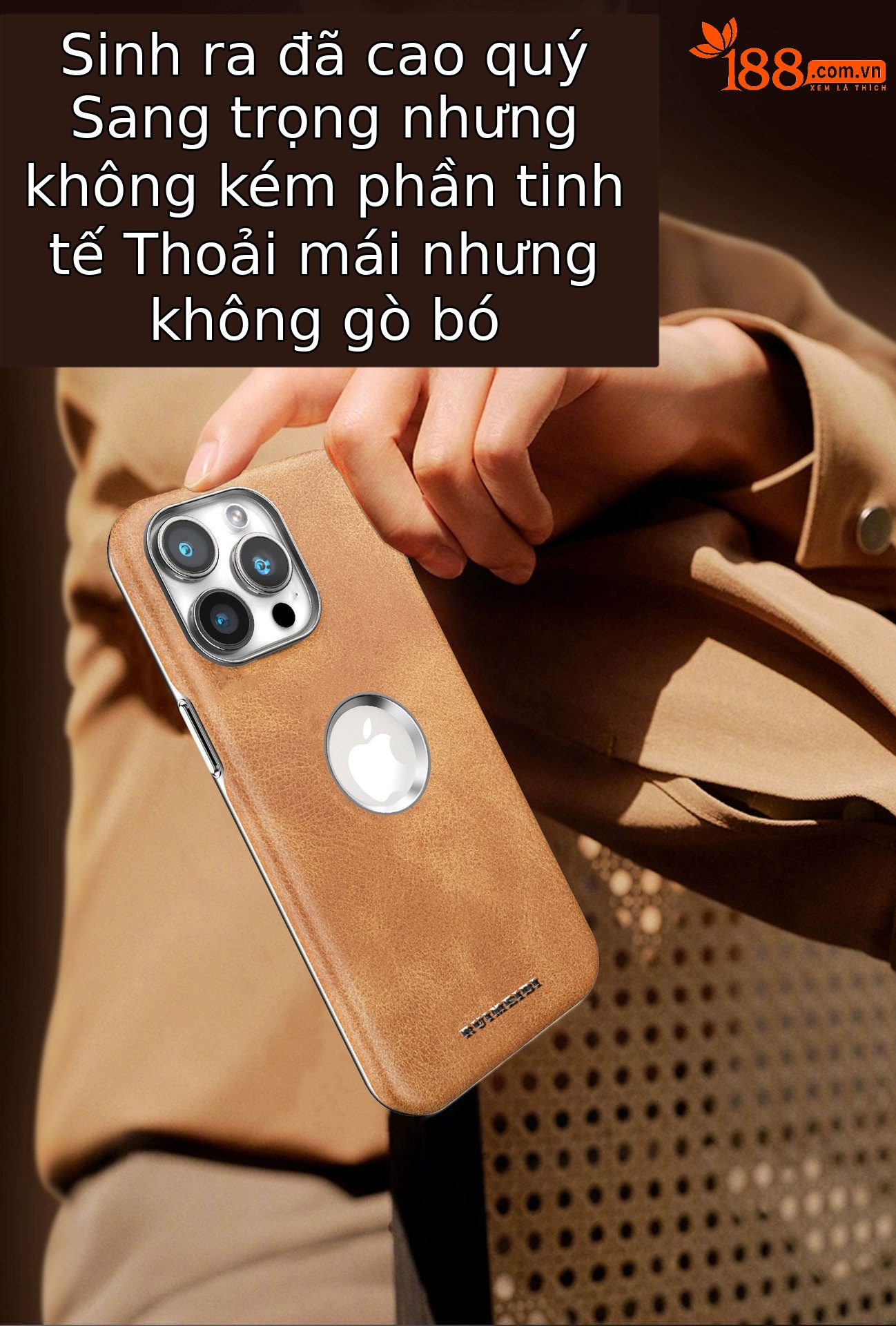 Ốp lưng từ tính da mờ cao cấp cho iPhone 16 Pro Max, chống rơi, phù hợp doanh nhân — Đen quý phái, Xanh lam quý ông, Nâu thanh lịch, Nâu mocha chi tiết 5