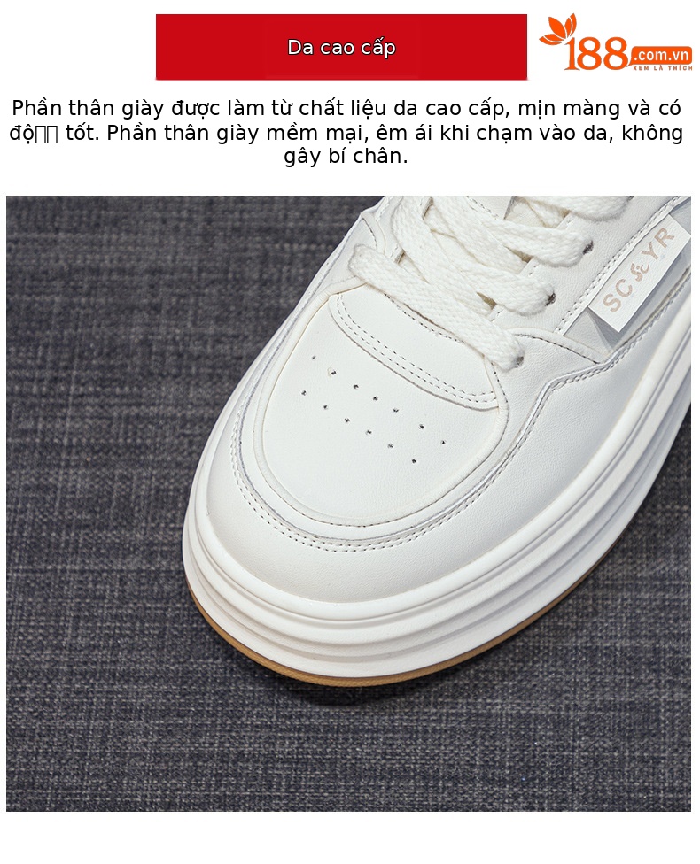Giày thể thao nữ đế dày màu trắng mẫu mới xuân 2026, kiểu dáng hot trend mạng xã hội, thời trang đa năng — M2705 màu be, M2705 màu đen chi tiết 7
