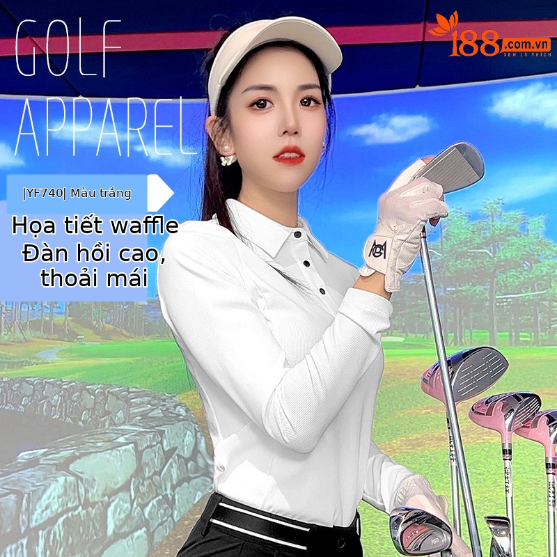 Áo sơ mi POLO màu trắng [họa tiết Wallace/tương phản màu/đàn hồi cao] YF740