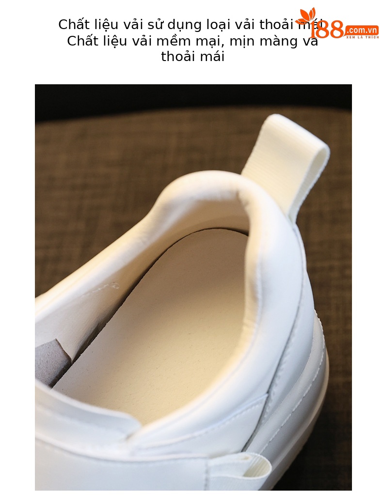 Giày sneaker nữ đế dày Velcro dáng nhỏ, phối màu be — Màu be chi tiết 8