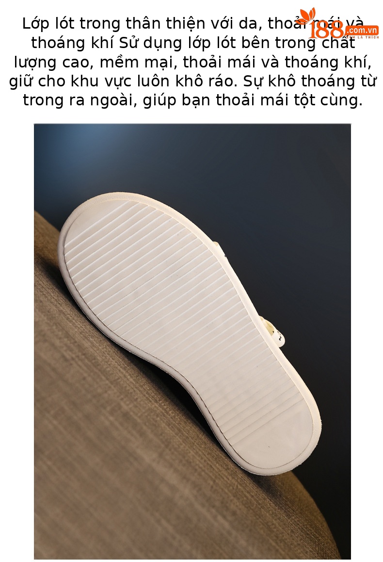 Giày sneaker nữ đế dày Velcro dáng nhỏ, phối màu be — Màu be chi tiết 9