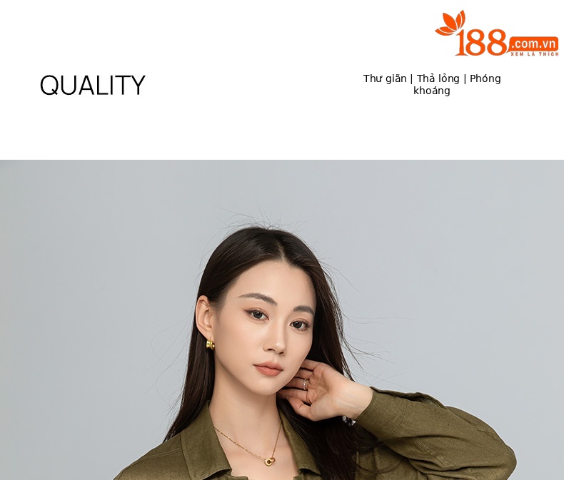Áo sơ mi nữ vải lanh mỏng cổ polo tay dài rộng rãi phong cách xuân hè — Xanh ô liu chi tiết 1