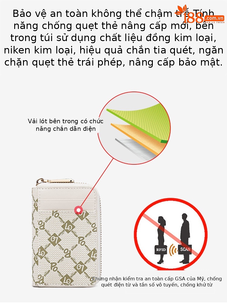 Ví cầm tay nữ chống trộm thẻ từ Emperor Paul mẫu mới 2024 chi tiết 3