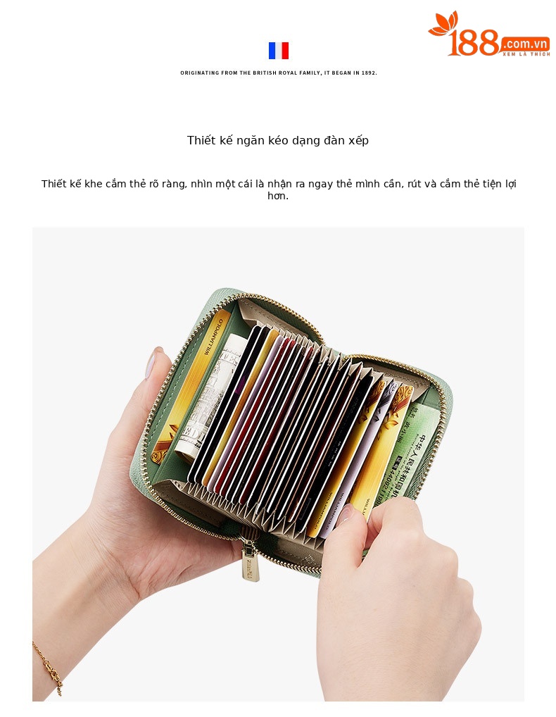 Ví cầm tay nữ chống trộm thẻ từ Emperor Paul mẫu mới 2024 chi tiết 9