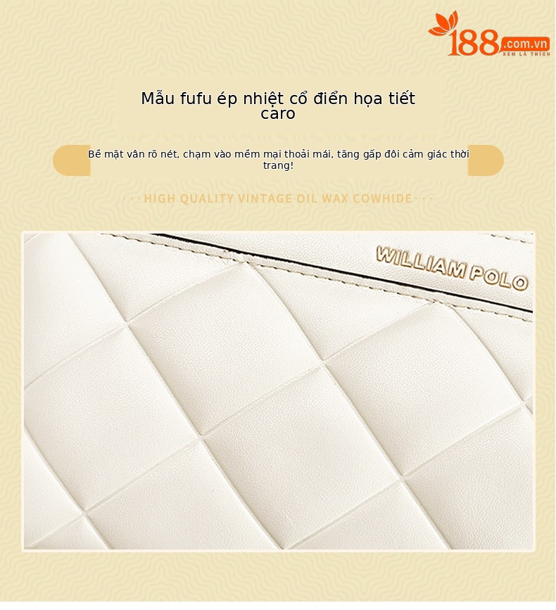 Ví cầm tay nữ dáng dài mỏng nhẹ hình thoi phong cách Hàn Quốc – Emperor Paul chi tiết 5