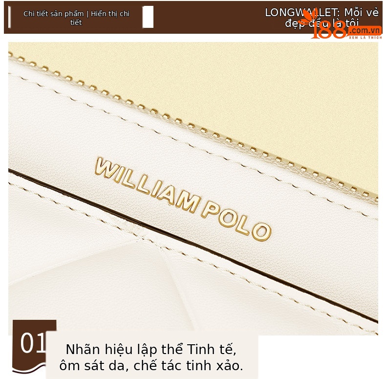 Ví cầm tay nữ dáng dài mỏng nhẹ hình thoi phong cách Hàn Quốc – Emperor Paul chi tiết 10