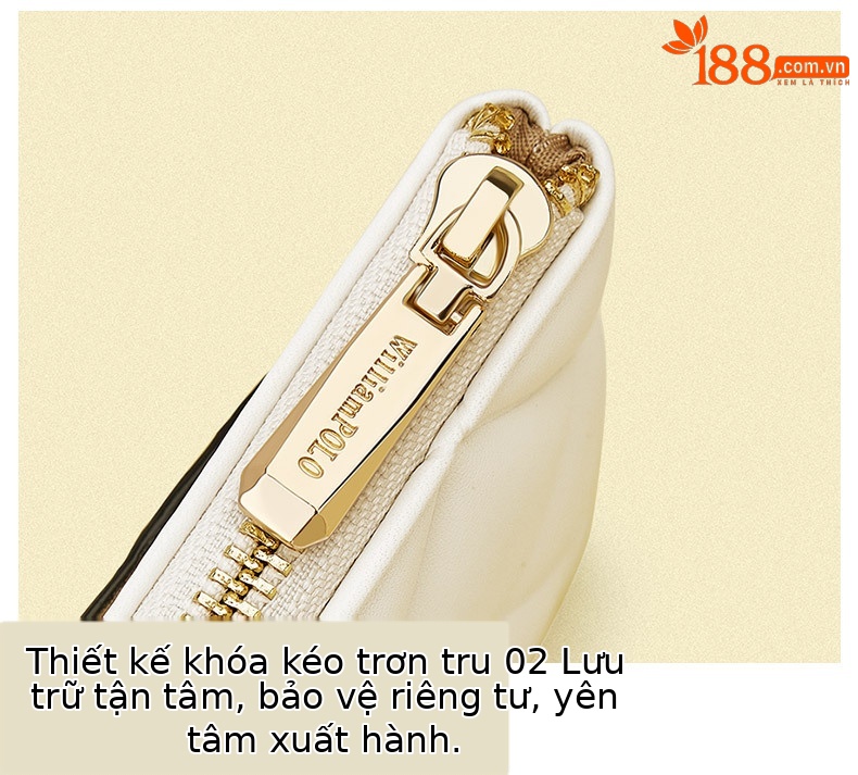 Ví cầm tay nữ dáng dài mỏng nhẹ hình thoi phong cách Hàn Quốc – Emperor Paul chi tiết 11