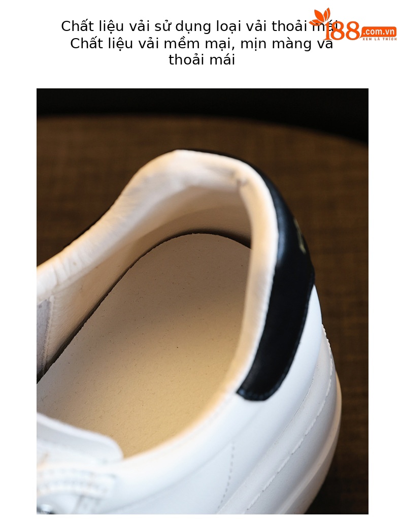 Giày sneaker nữ đế dày tăng chiều cao, phong cách trượt ván, đế mềm — Màu đen be chi tiết 8