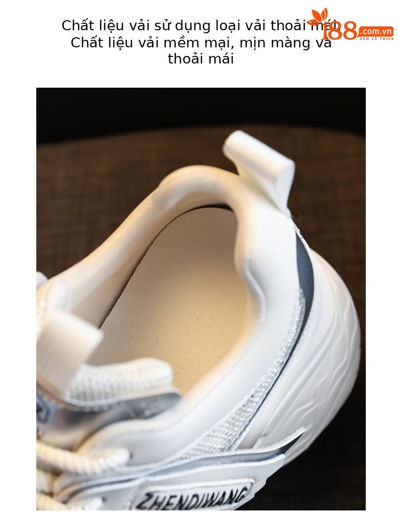 Giày thể thao nữ đế dày độn cao phong cách dad sneaker ZDW871-5 — Màu be chi tiết 8