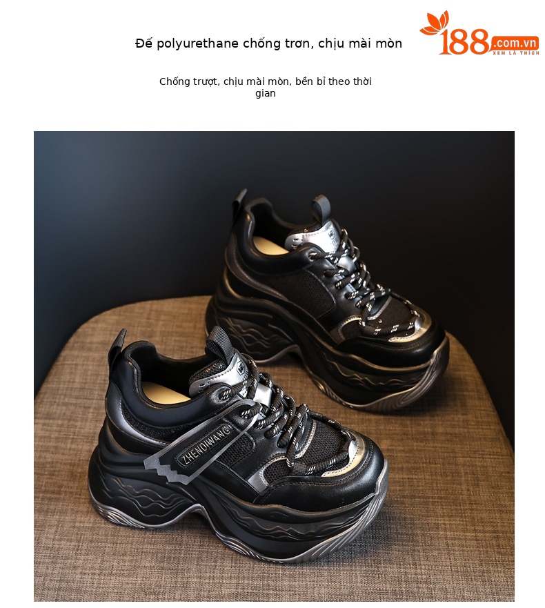 Giày thể thao nữ đế dày độn cao phong cách dad sneaker ZDW871-5 — Màu be chi tiết 10
