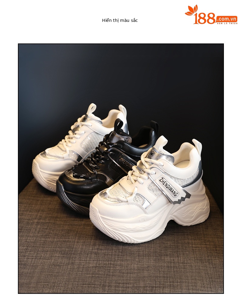 Giày thể thao nữ đế dày độn cao phong cách dad sneaker ZDW871-5 — Màu be chi tiết 17